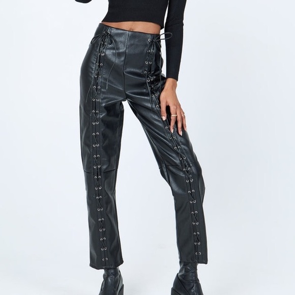 NWT Princess Polly Kola PU Leather Pants | Size 2 - Picture 1 of 16
